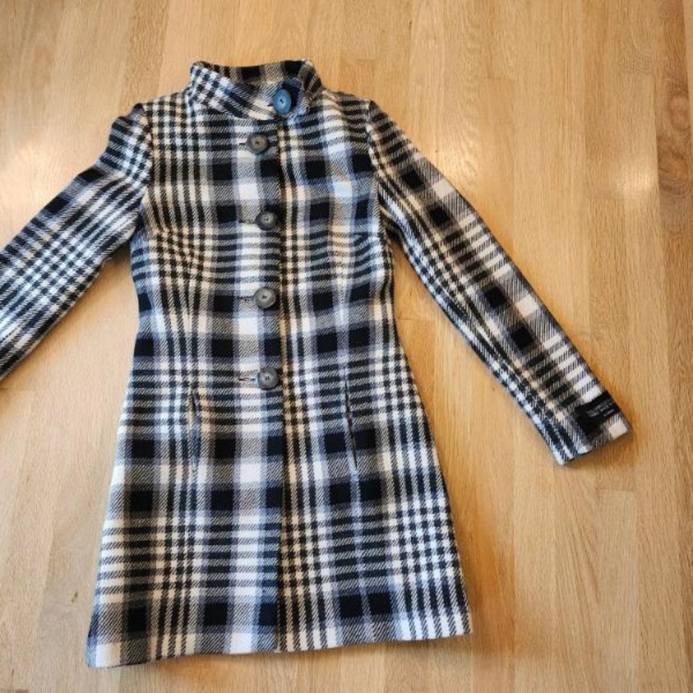Le Chateau plaid 3/4 length dress coat XXS